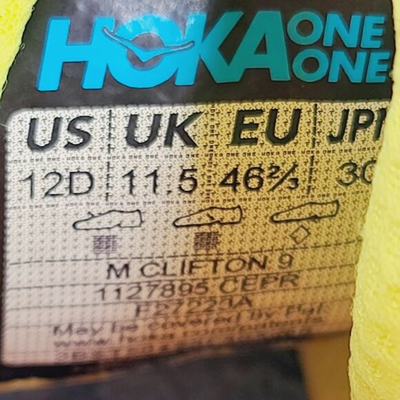 Hoka One One Men\'s Green Ceramic Evening Primrose Clifton 9 Running Shoes Sz 12D main image 4